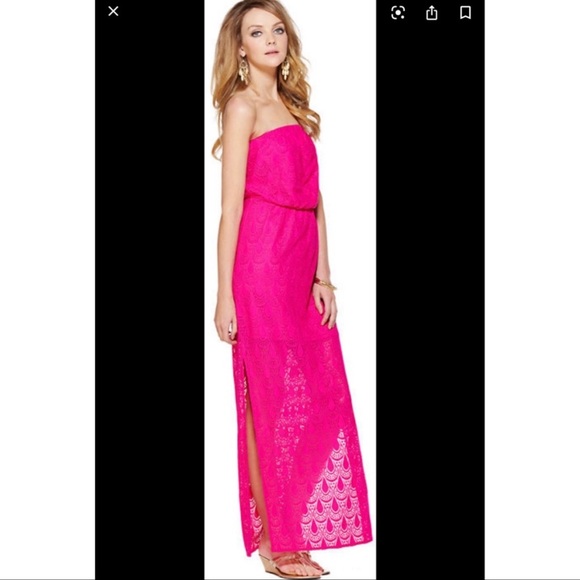 ✨HP✨ Lilly Pulitzer Hot Pink Emmett Maxi Dress Sz XS - Picture 2 of 4